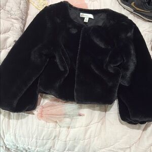 GB Girls Plush Black Kids Cape